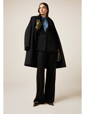 Oltre Oltre Pantaloni di tessuto P073R008997N033 Nero Baggy Fit