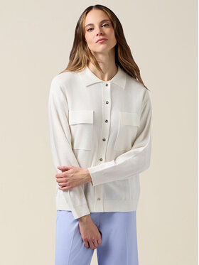 Oltre Oltre Sweter M522J005294N011 Biały Regular Fit