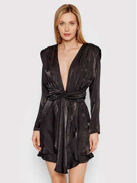 DeeZee DeeZee Sukienka koktajlowa More Satin 3FB036 Czarny Regular Fit