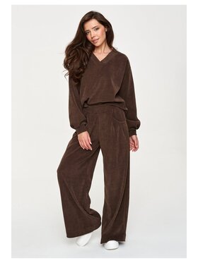 Makadamia Makadamia Dres M952 Brązowy Loose Fit
