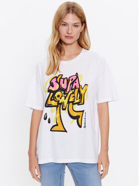 Noisy May Noisy May T-Shirt Ida 27024415 Biały Oversize