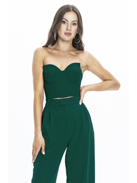 Angelika Józefczyk Angelika Józefczyk Gorset Top Gorset Sanremo Butelkowa Zieleń Zielony Skinny Cropped Fit