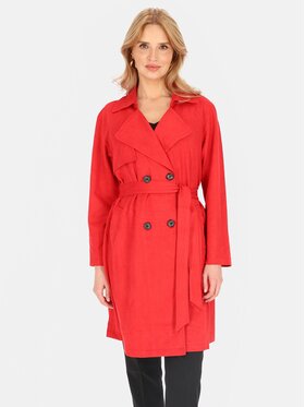 Perso Perso Płaszcz przejściowy BLE252325F Czerwony Regular Fit