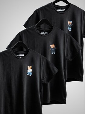 MyStars MyStars Komplet 3 t-shirtów Zestaw 3 T-Shirtów Męskich Czarnych MyStars Mini 90s Bear L Czarny Regular Fit