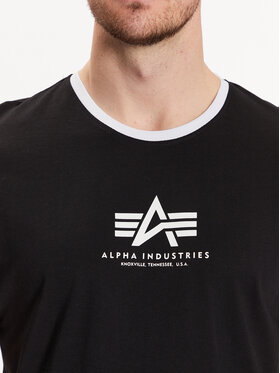 Alpha Industries Majica Basic T Contrasts 106501 Črna Regular Fit