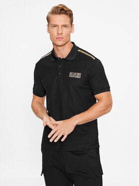 EA7 Emporio Armani EA7 Emporio Armani Тениска с яка и копчета 6RPF10 PJRYZ 1200 Черен Regular Fit