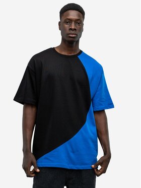 Good Luck Good Luck T-Shirt Koszulka Męska Z Krótkim Rękawem Oversize Czarna / Niebieska GOOD LUCK Loopy L Czarny Regular Fit