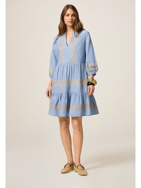 Oltre Oltre Vestito da giorno 7334R004846N0R4 Turchese A-Line Fit