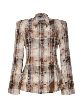 Magda Matyja Magda Matyja Koszula TEXAS SHIRT BROWN Brązowy Fitted Fit