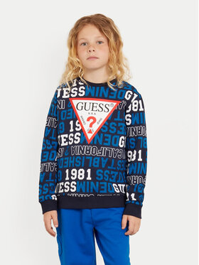 Guess Guess Džemperis ar kapuci L4YQ02 KA6R3 Tumši zils Regular Fit