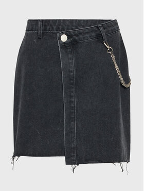 Glamorous Glamorous Spódnica jeansowa TM0638 Czarny Regular Fit