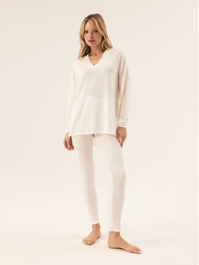 Esotiq Esotiq Komplet bluza i legginsy 42411 Biały Loose Fit