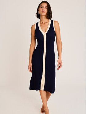 Selmark Selmark Плажна рокля BO796 Тъмносин Slim Fit