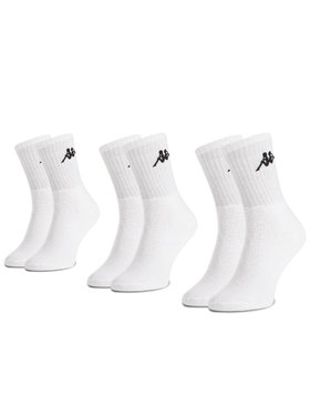 Kappa Kappa Комплект 3 чифта дълги чорапи мъжки 704304 Бял
