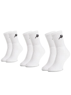 Kappa Kappa Súprava 3 párov vysokých ponožiek unisex 704304 Biela