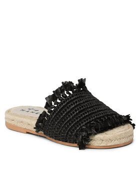 Manebi Espadrile Fringed Knots Raffia Jute Sandals V 3.1 Y0 Crna