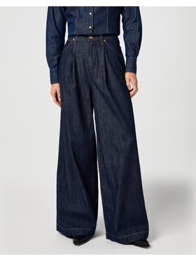 Wrangler Wrangler Jeansy Pleated Trouser Granatowy Wide Leg