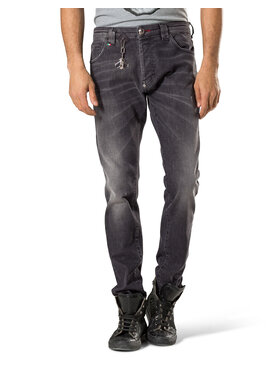 PHILIPP PLEIN PHILIPP PLEIN Bavlnené nohavice 30772 Sivá Straight Fit
