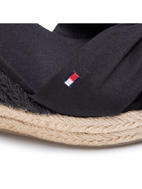 Tommy Hilfiger Espadrile Basic Opened Toe High Wedge FW0FW04784 Črna