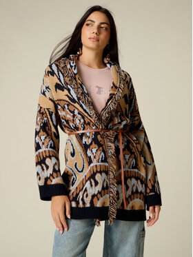 Oltre Oltre Sweter M207E002227N0Z4 Kremowy Over Fit