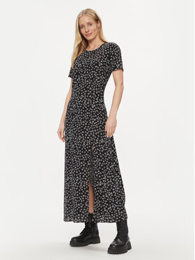 Tommy Jeans Tommy Jeans Ljetna haljina Tjw Ditsy Midi Slit Dress DW0DW17418 Crna Slim Fit