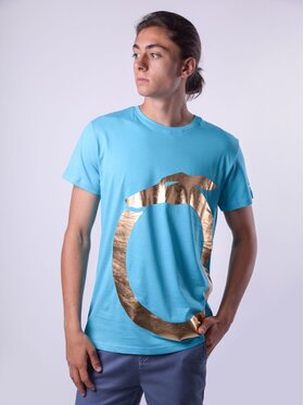 Trussardi Trussardi T-Shirt T-SHIRT UOMO TRUSSARDI Turkusowy Classic Fit