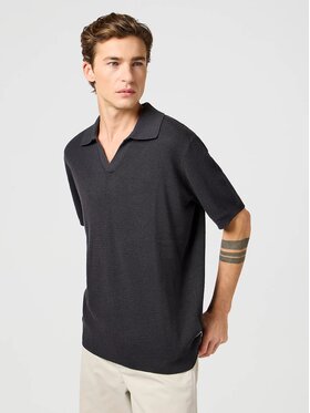 Wrangler Wrangler Sweter SS POLO Czarny Regular Fit