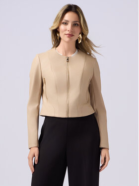 Oltre Oltre Kurtka z imitacji skóry R352R002154N002 Écru Slim Fit