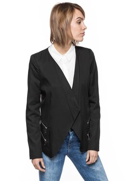 Tom Tailor Tom Tailor Marynarka BLAZER OPEN FRONT Czarny Slim Fit