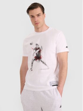 4F 4F T-shirt 4FRAW25TTSHM3237-10S Bianco Regular Fit