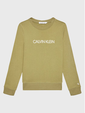 Calvin Klein Jeans Calvin Klein Jeans Majica dugih rukava Institutional Logo IU0IU00162 Zelena Regular Fit