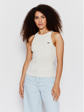 Lee Lee Top Ribbed L44QUXNQ 112145176 Beżowy Regular Fit
