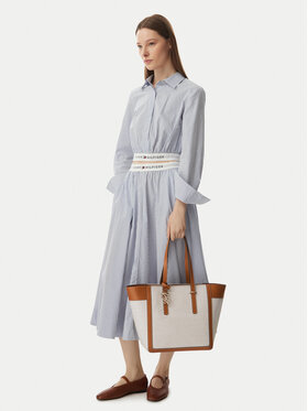 Tommy Hilfiger Tommy Hilfiger Geantă Th Script Tote Canvas AW0AW18829 Crem