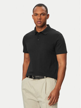 Calvin Klein Calvin Klein Тениска с яка и копчета LV04LH204G Черен Regular Fit