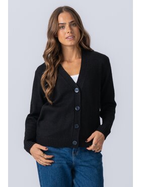 TeeShoppen TeeShoppen Kardigan 'Basic Collection' Czarny Regular Fit