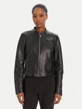 HUGO HUGO Lederjacke Lasari 50541262 Schwarz Regular Fit