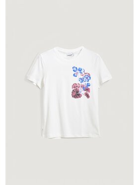 Desigual Desigual T-Shirt TS_BOTANICAL_LACROIX Λευκό Shirt Fit