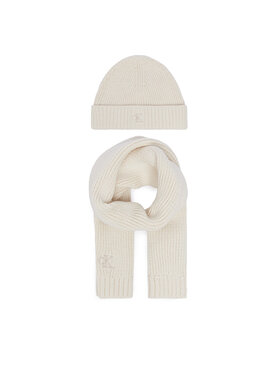 Calvin Klein Jeans Calvin Klein Jeans Set šal + kapa Knitted Scarf Beanie Giftbox LVCKFJP00N Kremna