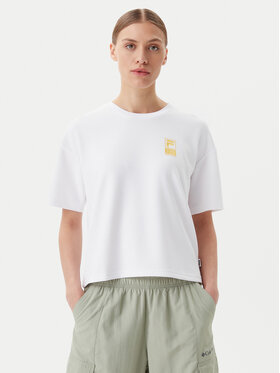 Fila Fila T-krekls Lisakovsk FAW1044 Balts Loose Fit