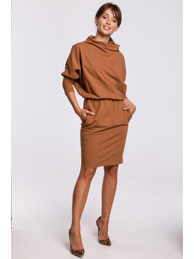 BeWear BeWear Úpletové šaty B175 Oranžová Comfort Fit