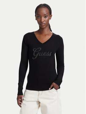 Guess Guess Megztinis W6YR29 Z0977 Juoda Regular Fit