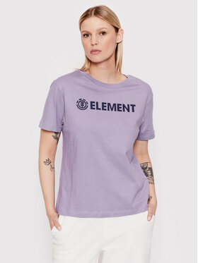 Element Element T-Shirt Logo W3SSB7 Fioletowy Regular Fit