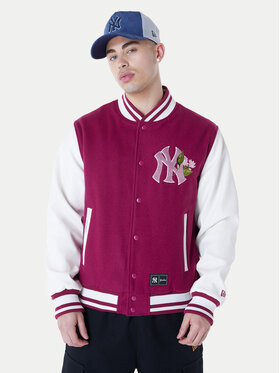 New Era New Era Куртка бомбер Yankees MLB Floral 60596333 Бордовий Regular Fit
