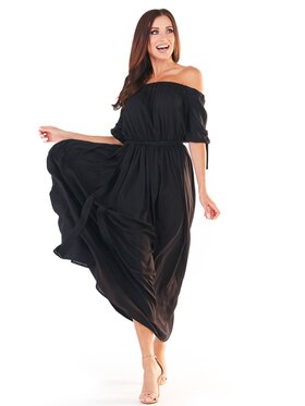 Awama Awama Sukienka letnia A357 Czarny Basic Fit
