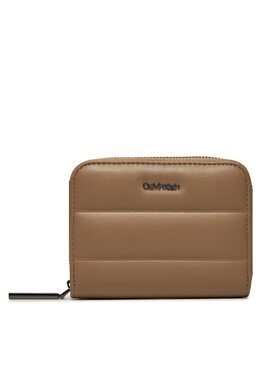 Calvin Klein Calvin Klein Portofel Mic de Damă Line Quilt Medium Zip Around K60K612201 Maro