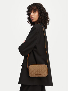 Calvin Klein Calvin Klein Torebka Emblem Aop Jacquard Camera Bag LV04F3533G Brązowy