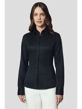 Lancerto Lancerto Koszula Koszula Damska Czarna z Bawełną Celebrian Slim KO073224000071 Czarny Slim Fit