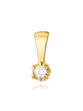 Fugart Fugart Naszyjnik Zawieszka z żółtego złota z diamentem laboratoryjnym FZ032-585-LD0.10 Złoty