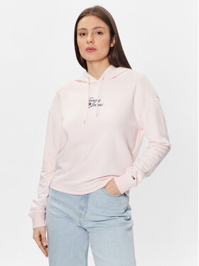 Tommy Jeans Tommy Jeans Mikina Essential Logo DW0DW15410 Růžová Boxy Fit