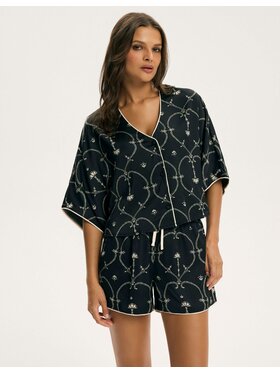 Esotiq Esotiq Piżama 44089 Czarny Regular Fit